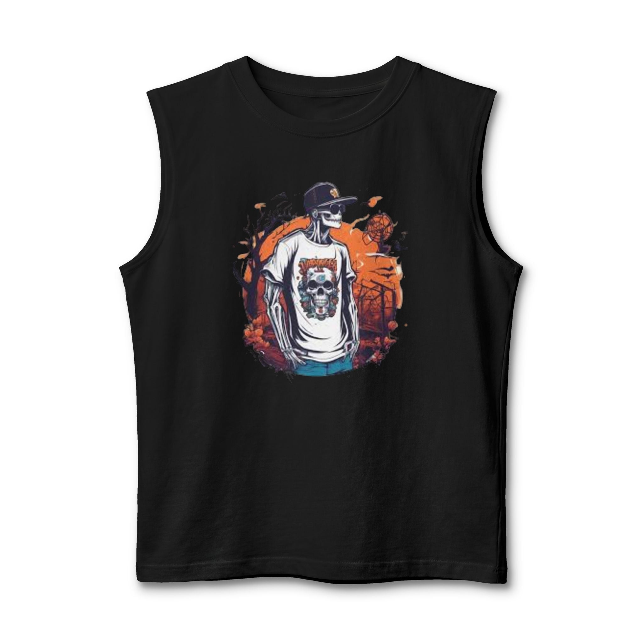 Skull Skateboarder Muscle Tank — Urban Graphic Sleeveless Tee