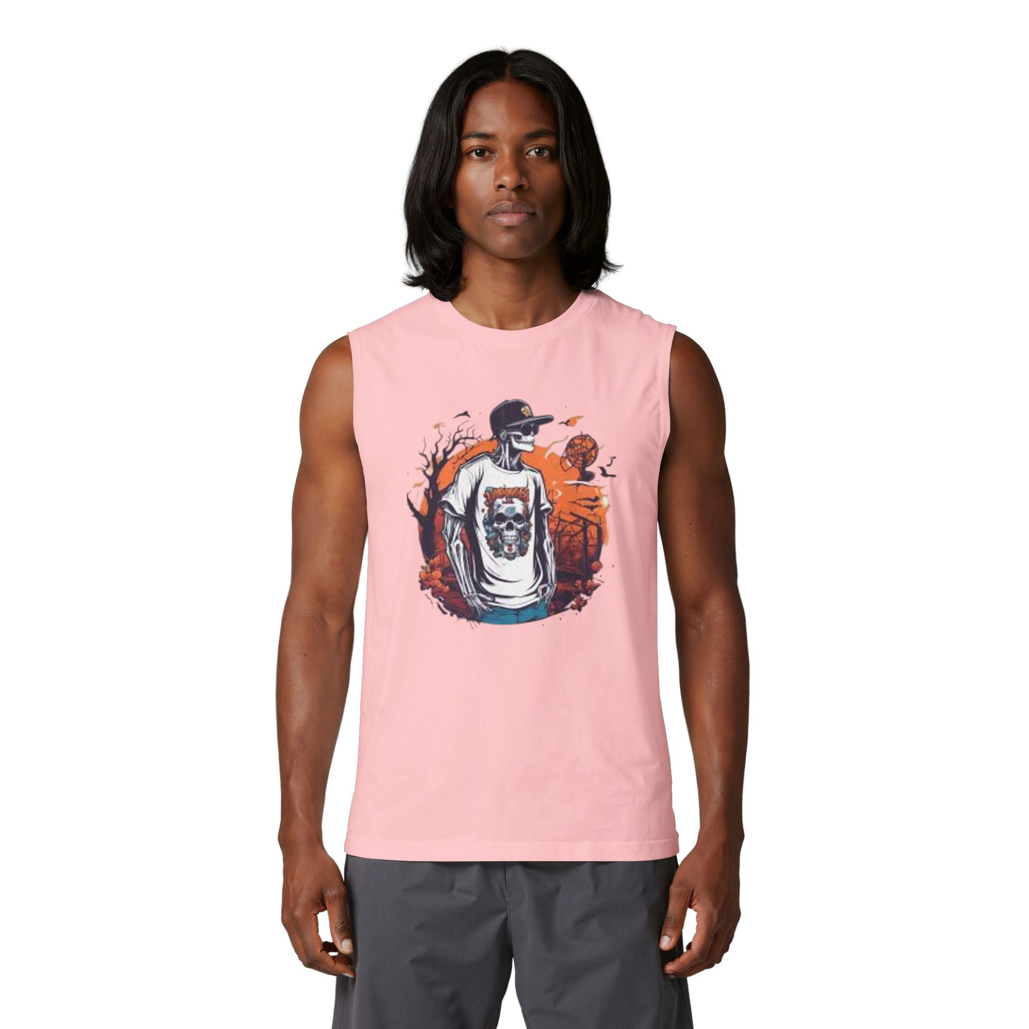 Skull Skateboarder Muscle Tank — Urban Graphic Sleeveless Tee