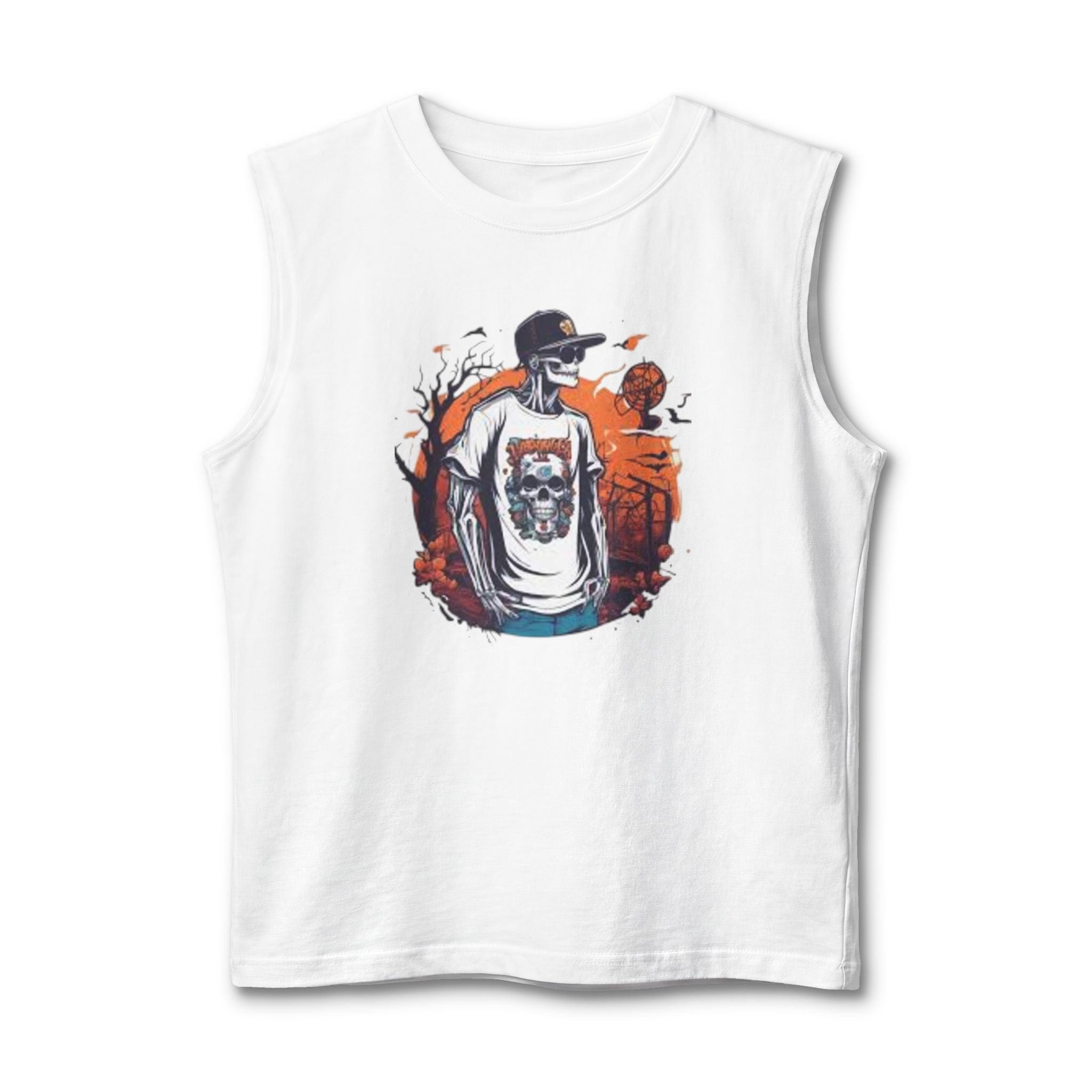 Skull Skateboarder Muscle Tank — Urban Graphic Sleeveless Tee