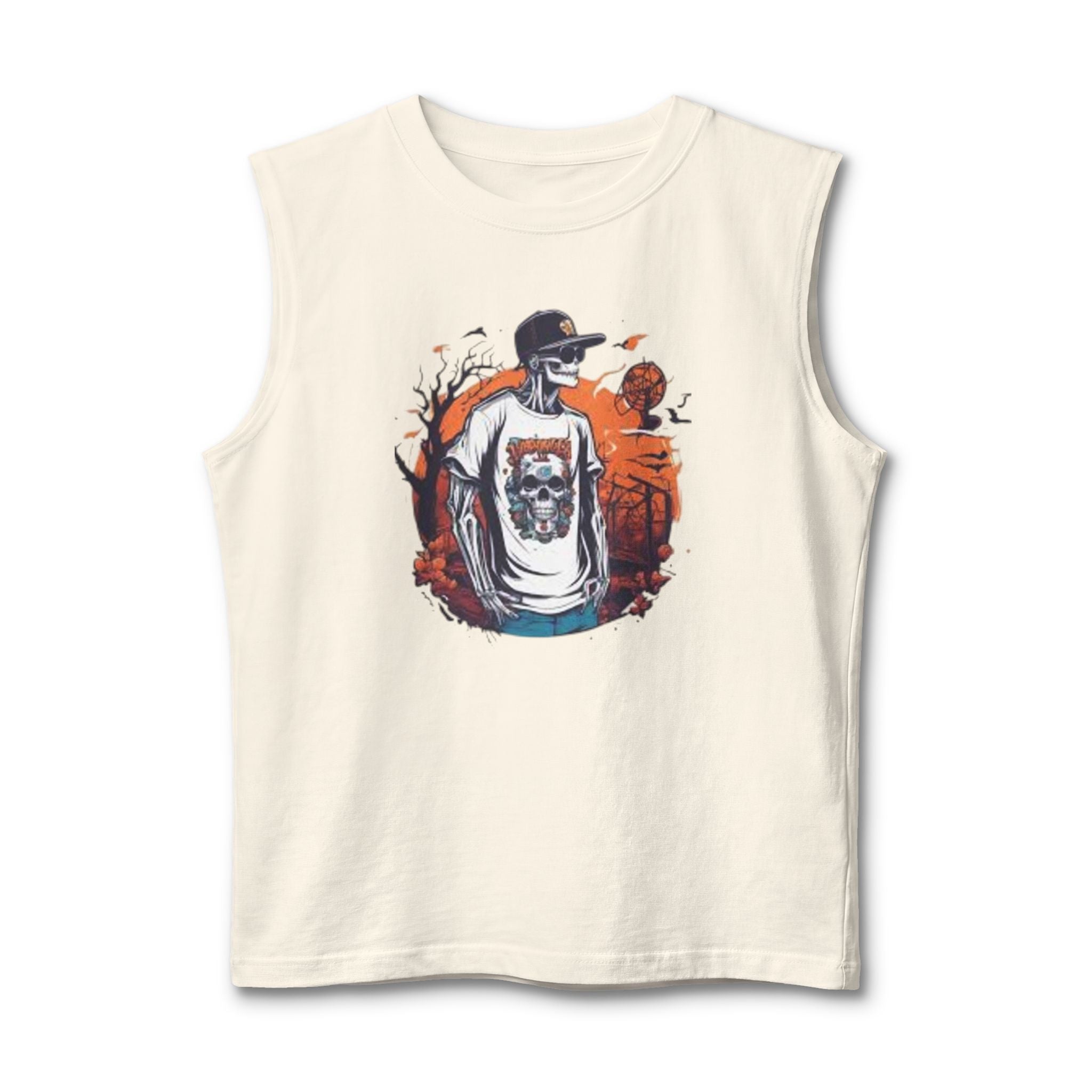 Skull Skateboarder Muscle Tank — Urban Graphic Sleeveless Tee